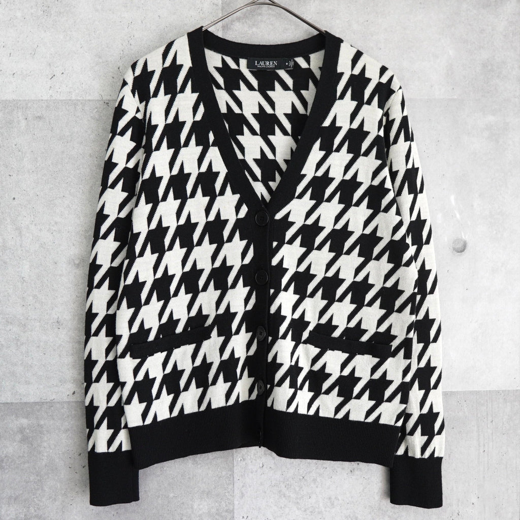 Lauren Ralph Lauren Houndstooth Cardigan White/Black