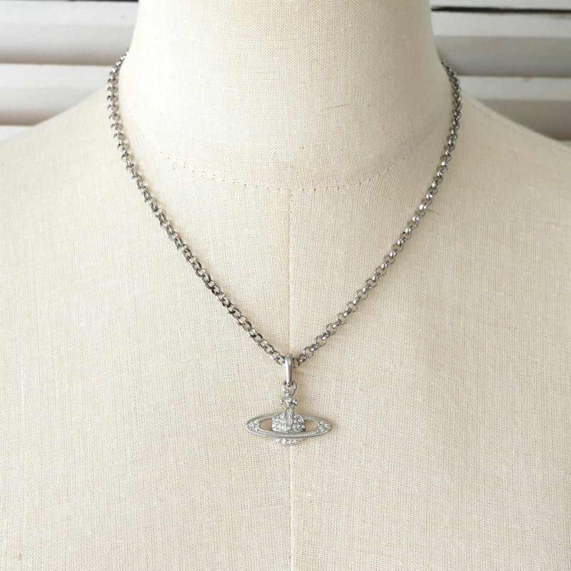 ヴィヴィアン ウエストウッド オーブ ラインストーン シルバー ネックレス 箱付き - NEWSED