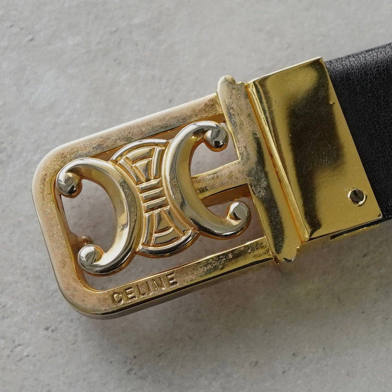 セリーヌ トリオンフ レザー ベルト ゴールド / ブラック - NEWSED