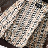 バーバリー ブラックレーベル ファー襟 パテント ダウンジャケット ブラウン - NEWSED