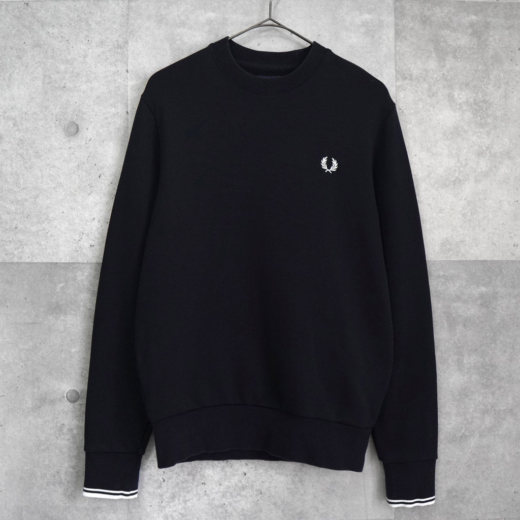 Fred Perry 徽标刺绣黑色运动衫