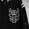 ステューシー ロゴ バーシティ ジャケット スタジャン ブラック