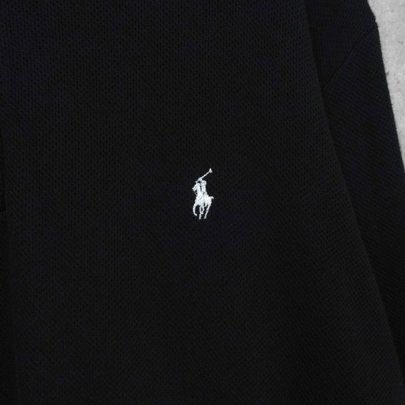 ラルフローレン ロゴ ハーフジップ スウェット ブラック - NEWSED