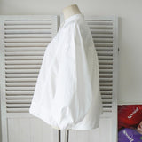 ジルサンダー マオカラー ショート丈 フレア袖 長袖シャツ ブラウス ホワイト レディース - NEWSED