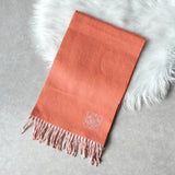 ロエベ アナグラム ダブルフェイス リバーシブル ウール アンゴラ マフラー ピンク / グレー - NEWSED