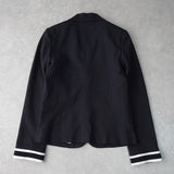 フレッドペリー ロゴ刺繍 シングル テーラードジャケット ブレザー ブラック レディース - NEWSED