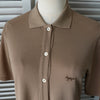 Maison Kitsune 狐狸贴片长款 Polo 衫，短袖，棕色