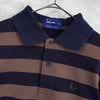 Fred Perry 海军蓝/棕色条纹短袖 Polo 衫