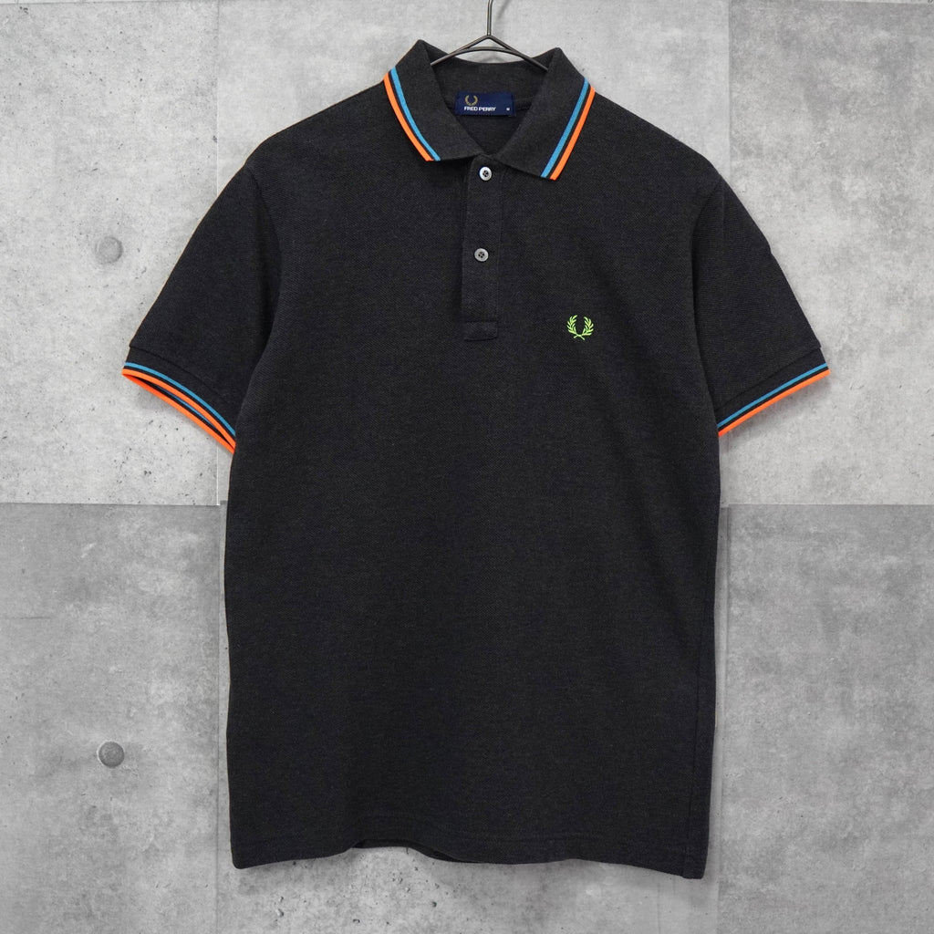 Fred Perry logo embroidered short sleeve polo shirt in grey