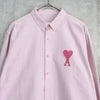アミパリ アミ パリス ハートロゴ 長袖シャツ ピンク