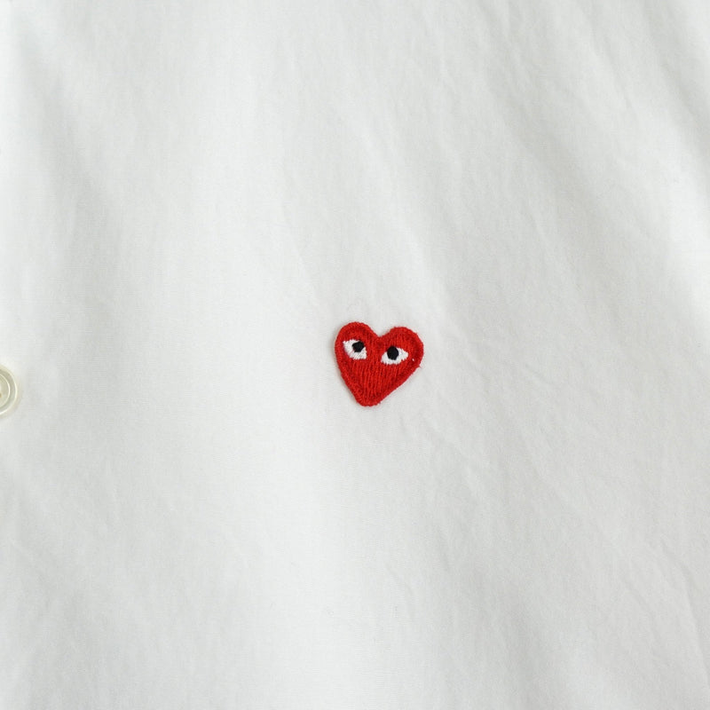 プレイ コム デ ギャルソン ハートロゴ 長袖シャツ ホワイト - NEWSED