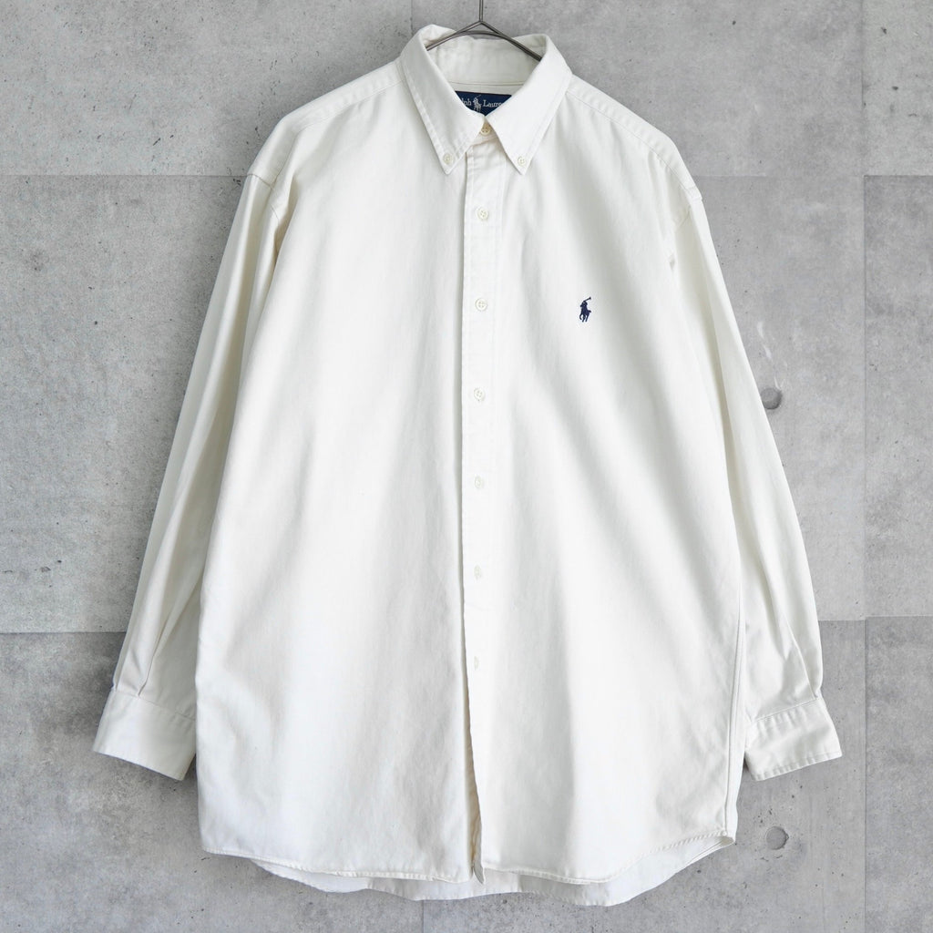 Polo Ralph Lauren Logo Embroidered Long Sleeve Shirt Oxford Shirt White