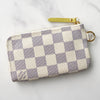 路易威登 Damier Azur Pochette Cle Complice 零钱包白色