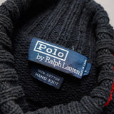 ポロ バイ ラルフローレン ヴィンテージ タートルネック 星条旗 コットン ニット ネイビー - NEWSED