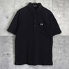 Fred Perry 徽标刺绣黑色短袖 Polo 衫