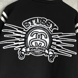 ステューシー ロゴ バーシティ ジャケット スタジャン ブラック - NEWSED