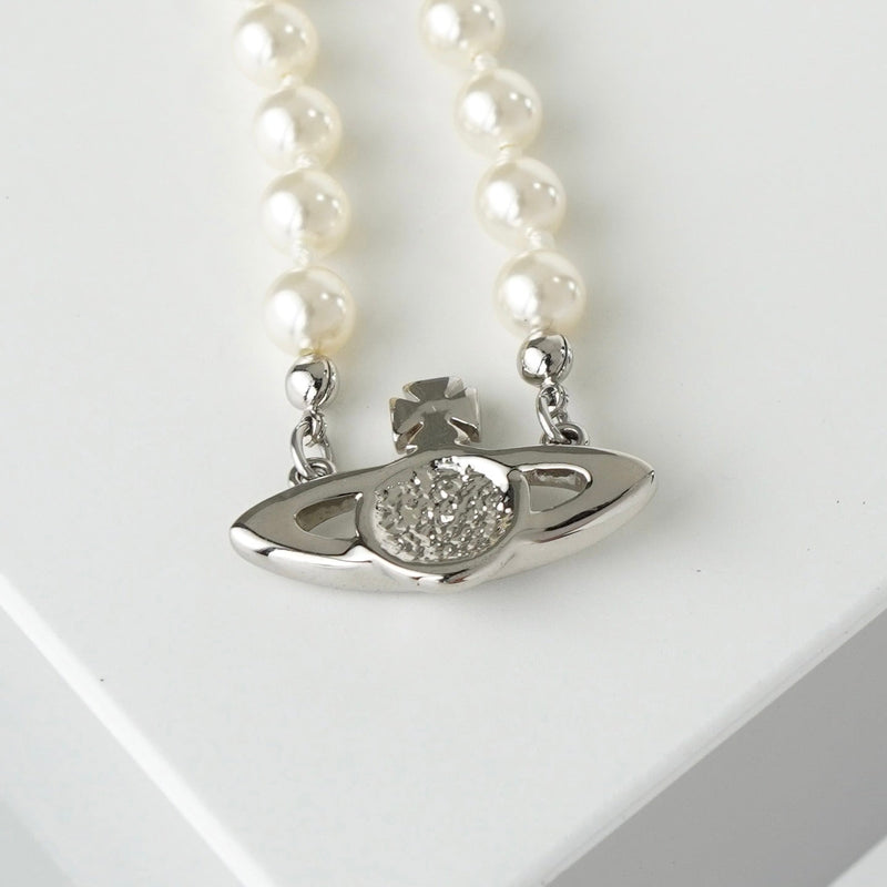 ヴィヴィアン ウエストウッド オーブ ラインストーン パール ネックレス チョーカー - NEWSED