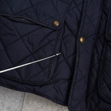 ポロ ラルフローレン スエード切り替え コーデュロイ襟 キルティングジャケット ネイビー - NEWSED