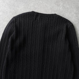 ポロ ラルフローレン ロゴ 刺繍 ケーブル編み カーディガン ブラック キッズ - NEWSED
