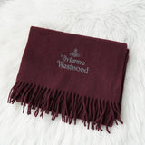 ヴィヴィアン ウエストウッド オーブ ウール マフラー ワインレッド系 ブラウン系 - NEWSED