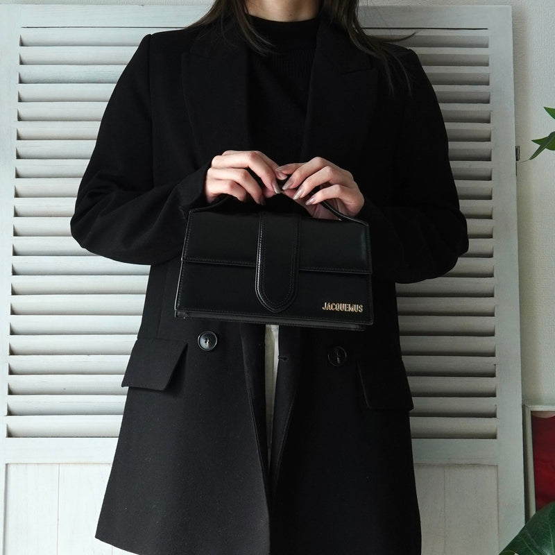 ジャックムス バンビーノ ラージ ショルダーバッグ ハンドバッグ ブラック - NEWSED