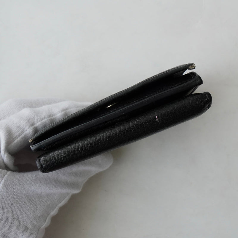 バレンシアガ エブリティ レザー 三つ折り財布 コンパクトウォレット ブラック - NEWSED