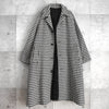 Ami Paris Houndstooth Wool Balmac Coat with Belted Waist Black/White