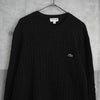 ラコステ ロゴパッチ ケーブル編み ニット ブラック