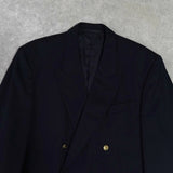 バーバリー ヴィンテージ ホースロゴ刻印入り 金ボタン テーラードジャケット ブレザー 紺ブレ ネイビー - NEWSED