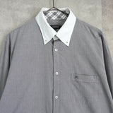 バーバリー ブラックレーベル ホースロゴ クレリックシャツ 長袖シャツ グレー - NEWSED