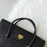 クレージュ ヴィンテージ ロゴ金具 レザー ビジネスバッグ ブラック - NEWSED