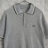 Fred Perry 徽标刺绣灰色短袖 Polo 衫