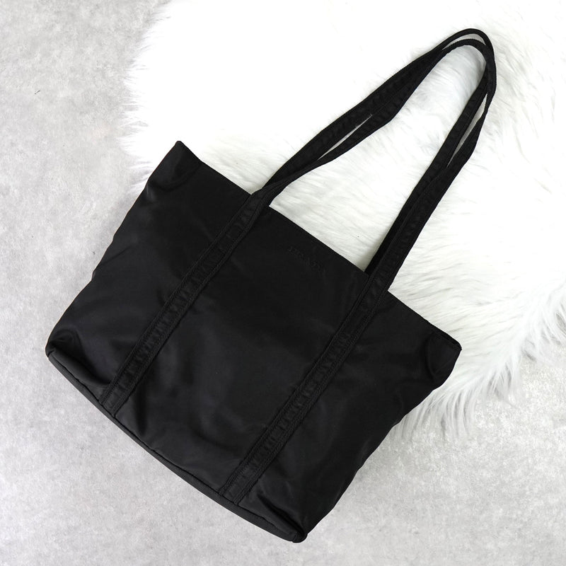 Prada Pocono Tessuto Nylon Tote Bag Black | ブランド古着を扱う