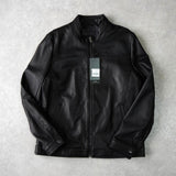 ポリス ラムレザー シングル ライダースジャケット レザージャケット ブラック メンズ タグ付き未使用品 - NEWSED
