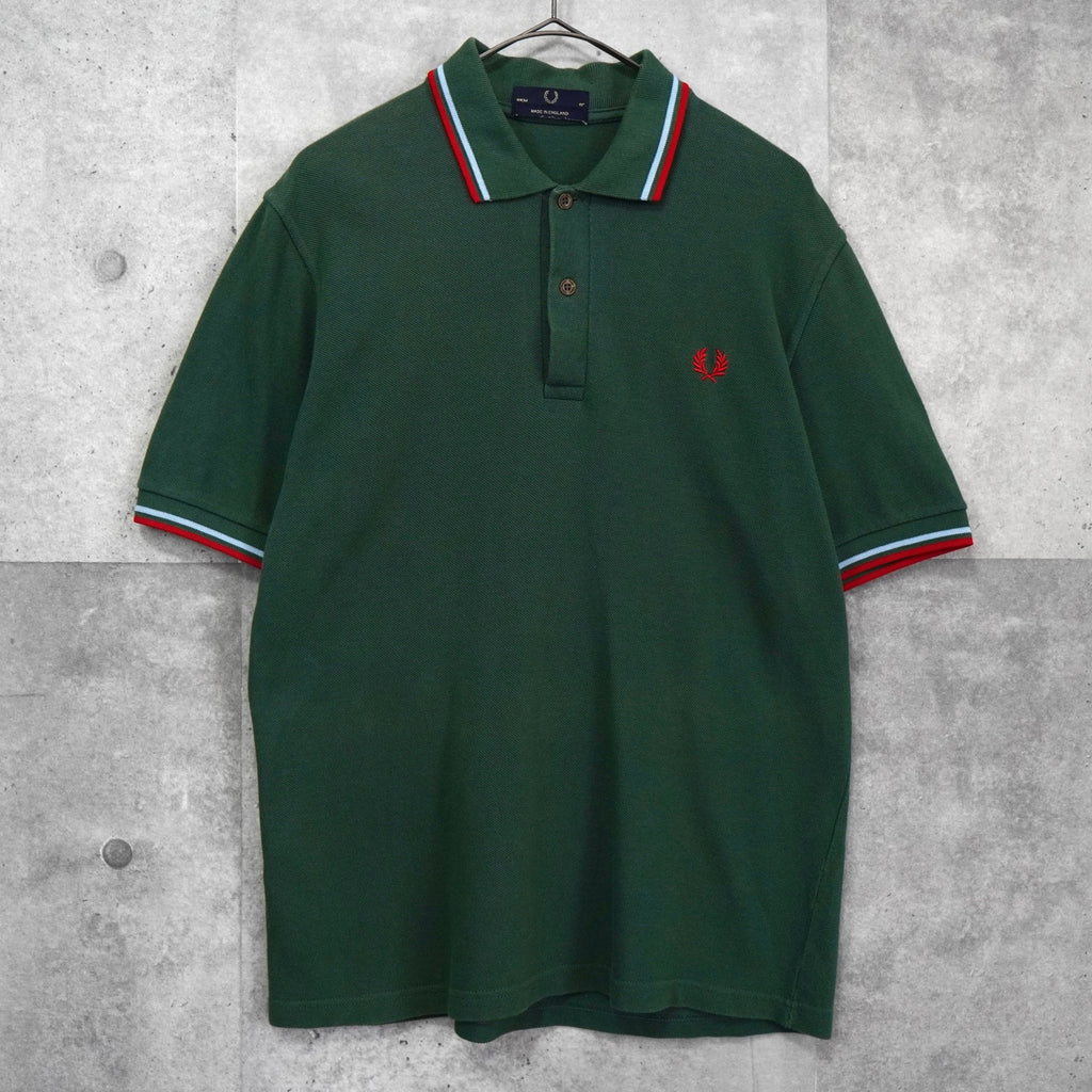 フレッドペリー ロゴ刺繍 半袖ポロシャツ グリーン