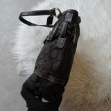 コーチ シグネチャー キャンバス ハンドバッグ ブラック - NEWSED