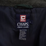 チャップス ラルフローレン ヴィンテージ ダウンジャケット 中綿ジャケット ブルゾン ロゴ 刺繍 カーキ/ネイビー - NEWSED