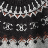 セリーヌ フェアアイル トリオンフ クルーネック ニット ベージュ ブラウン - NEWSED