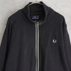 フレッドペリー スウェット生地 ジップアップ ジャケット ロゴ刺繍 ネイビー