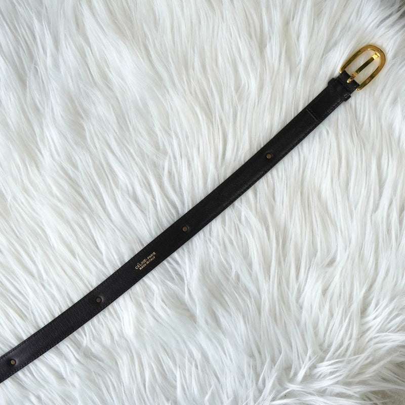 セリーヌ ヴィンテージ 輪馬車 サルキー レザー ベルト ブラック - NEWSED