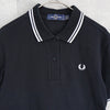 Fred Perry 徽标刺绣短袖 Polo 衫 黑色