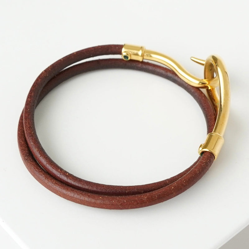 エルメス レザー ジャンボ チョーカー ブレスレットブラウン 箱付き - NEWSED