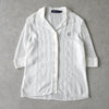 Fred Perry 徽标刺绣镂空针织白色 Polo 衫