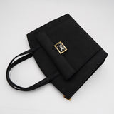 セリーヌ 馬車金具 サルキー ナイロン ハンドバッグ 自立型 ブラック - NEWSED