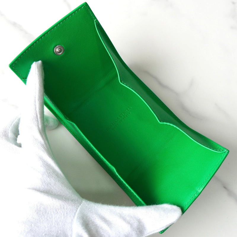 ボッテガ ヴェネタ カセット イントレチャート コインケース グリーン