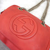 グッチ ソーホー レザー フリンジ チェーンショルダーバッグ ピンク