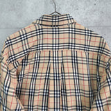 バーバリー ロンドン ノバチェック ホースロゴ 刺繍 長袖シャツ ベージュ - NEWSED