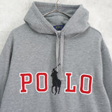 ポロ ラルフローレン ロゴ パーカー グレー - NEWSED