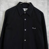 プレイ コムデギャルソン ハートロゴ 長袖シャツ ブラック