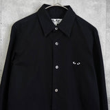 プレイ コムデギャルソン ハートロゴ 長袖シャツ ブラック - NEWSED